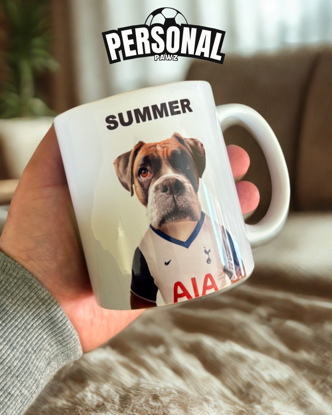 Personalised Dog/Cat Football Mug