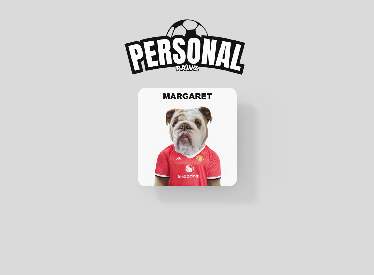 Personalised Dog/Cat MDF Gloss Football Coaster